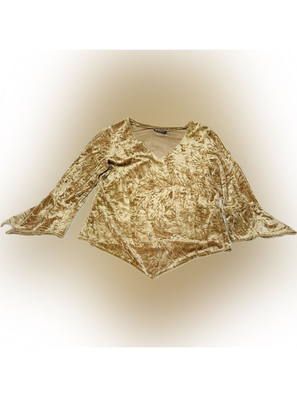 Vintage 90s Crushed Velvet Camel Top by Scorpio
Size: